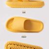 rosyclo Cloud Slippers for Women and Men, Massage Shower Bathroom Non-Slip Quick Drying Open Toe Super Soft Comfy Thick Sole Home House Cloud Cushion Slide Sandals for Indoor Outdoor Size 6 7 Yellow - Image 2